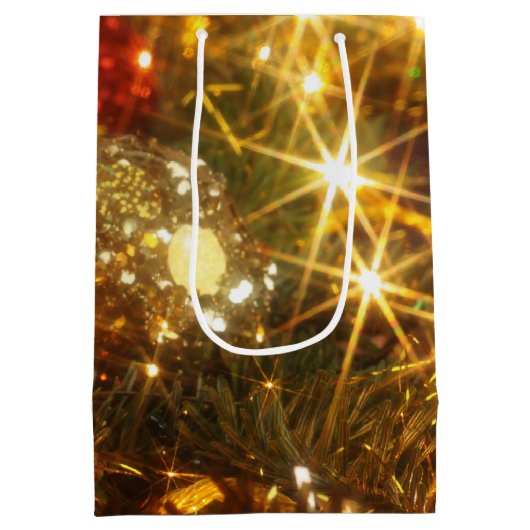 kerstcadeautas met mousserende kerstcadeaus medium cadeauzakje (Achterkant)