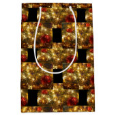 kerstcadeautas met mousserende kerstcadeaus medium cadeauzakje (Voorkant)