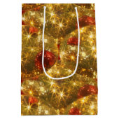 kerstcadeautas met mousserende kerstcadeaus medium cadeauzakje (Achterkant)