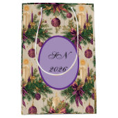 Kerstcadeautas met op maat gemaakte monogram medium cadeauzakje (Voorkant)