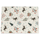 Kerstcadeautas met rendier groot cadeauzakje (Voorkant)