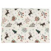 Kerstcadeautas met rendier groot cadeauzakje (Achterkant)