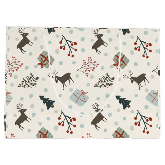 Kerstcadeautas met rendier groot cadeauzakje (Achterkant)