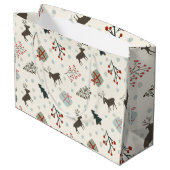 Kerstcadeautas met rendier groot cadeauzakje (Achterkant Gekanteld)