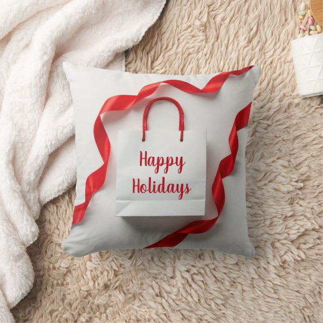 Kerstcadeautas Met Rode Lint Kussen (Deken)