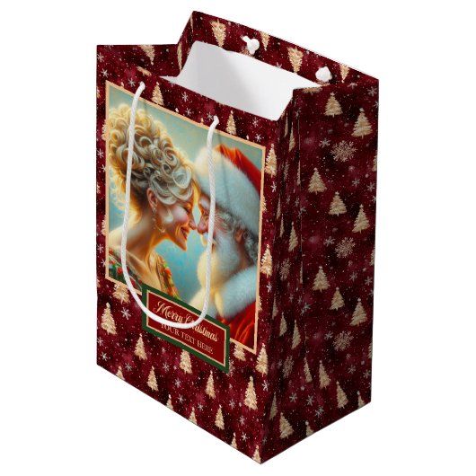 Kerstcadeautas met Waterverf Sinterklaas Medium Cadeauzakje (Voorkant Gekanteld)