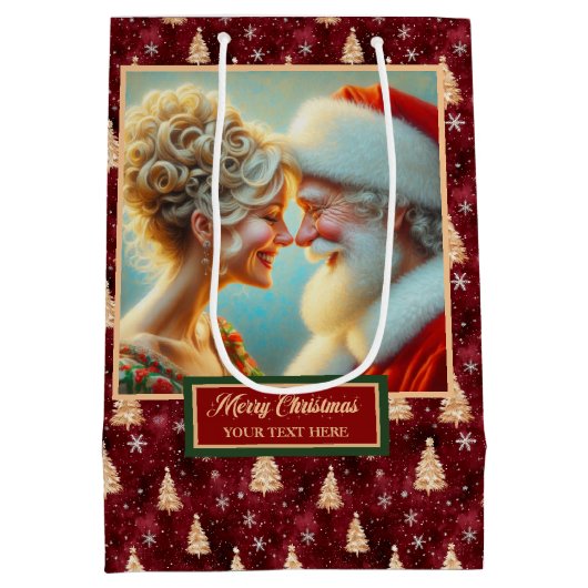 Kerstcadeautas met Waterverf Sinterklaas Medium Cadeauzakje (Achterkant)