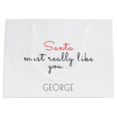 kerstcadeautas personaliseren met naam groot cadeauzakje (Voorkant)