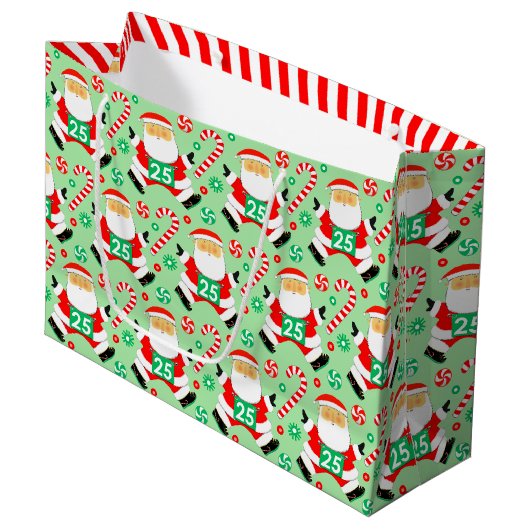 Kerstcadeautas voor hardlopers groot cadeauzakje (Voorkant Gekanteld)