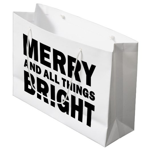 Kerstcadeautas | Vrolijk & Alles Helder Groot Cadeauzakje (Voorkant Gekanteld)