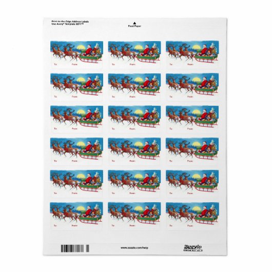  kerstcadeautassen etiket (Full Sheet)