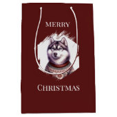 Kerstcadeautassen, Husky Holiday Medium Cadeauzakje (Voorkant)