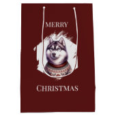 Kerstcadeautassen, Husky Holiday Medium Cadeauzakje (Achterkant)