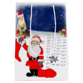 Kerstcadeautassen Kat Medium Cadeauzakje (Achterkant)