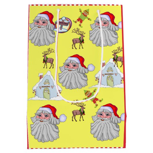  kerstcadeautassen met kerstcadeaus voor kerstcade medium cadeauzakje (Achterkant)