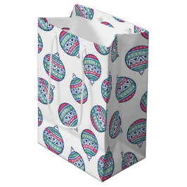 Kerstcadeautassen met Kleurrijke Kerstballen Medium Cadeauzakje