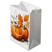 Kerstcadeautassen met pompoenen medium cadeauzakje (Voorkant Gekanteld)