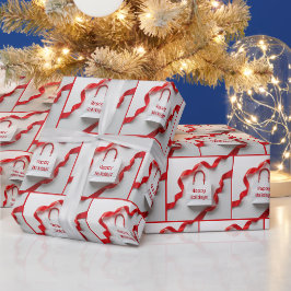 Kerstcadeautassen Met Rode Lint Cadeaupapier
