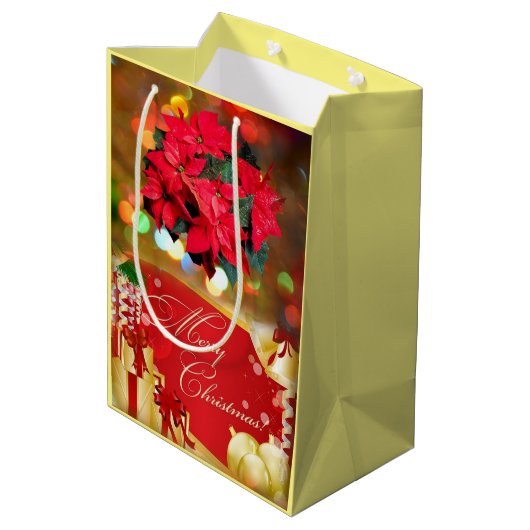 Kerstcadeautassen Prettig Kerstfeest Medium Cadeauzakje (Achterkant Gekanteld)