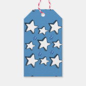Kerstcadeautassen Witte sterren Cadeaulabel (Voorkant)