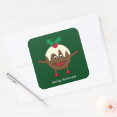 kerstcadeautekenfilm vierkante sticker (Envelop)