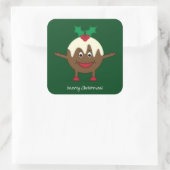 kerstcadeautekenfilm vierkante sticker (Tas)