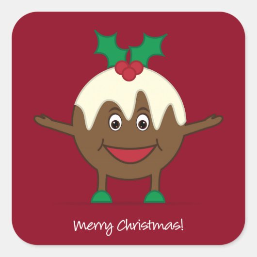 kerstcadeautekenfilm vierkante sticker (Voorkant)
