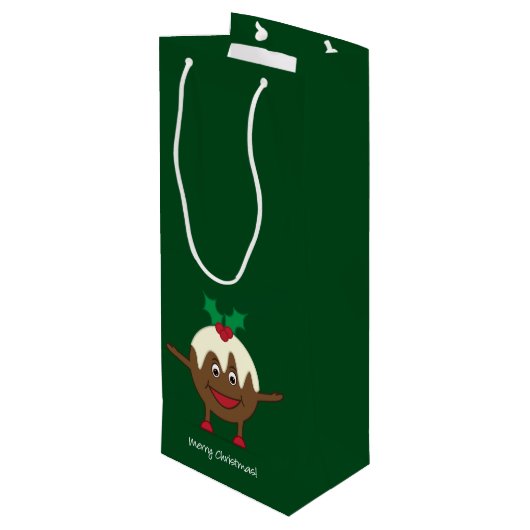 kerstcadeautekenfilm wijn cadeautas (Achterkant Gekanteld)