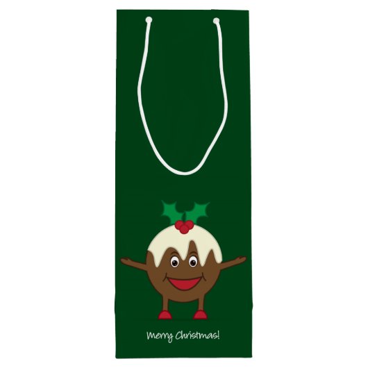 kerstcadeautekenfilm wijn cadeautas (Achterkant)