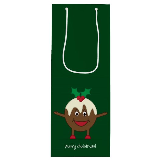 kerstcadeautekenfilm wijn cadeautas (Voorkant)