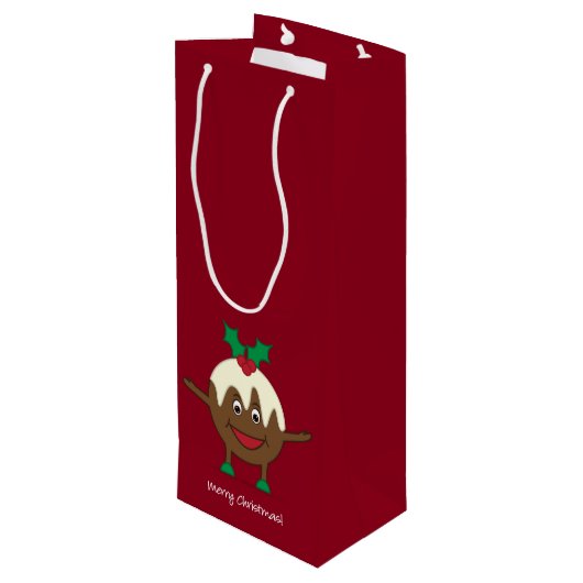 kerstcadeautekenfilm wijn cadeautas (Achterkant Gekanteld)