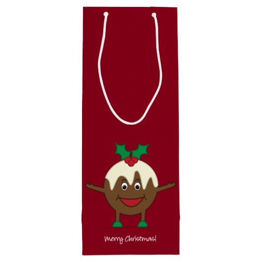 kerstcadeautekenfilm wijn cadeautas (Achterkant)