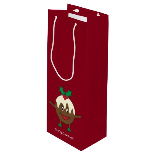 kerstcadeautekenfilm wijn cadeautas (Voorkant Gekanteld)