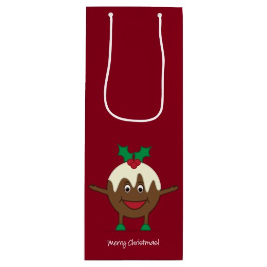 kerstcadeautekenfilm wijn cadeautas (Voorkant)