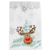 Kerstcadeautensreindester Medium Cadeauzakje (Voorkant)