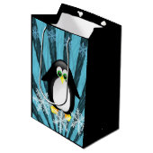 Kerstcadeautines Penguin Medium Cadeauzakje (Voorkant Gekanteld)
