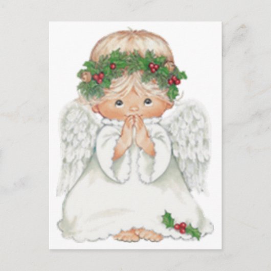 kerstcadeautje Baby Angel Praying Briefkaart (Voorkant)