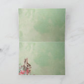 kerstcadeautje blanco konijn feestdagen kaart (Binnen)