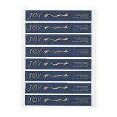 kerstcadeautje blauw goudbruine omloop terug (Vel)