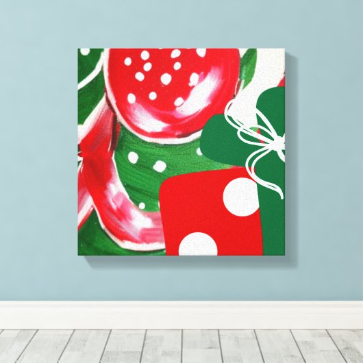 kerstcadeautje canvas afdruk (Insitu (Houten vloer))
