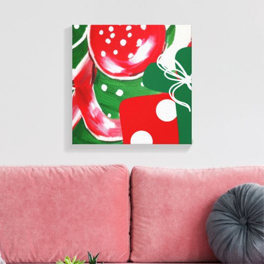 kerstcadeautje canvas afdruk (Insitu (Woonkamer))
