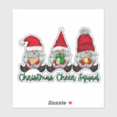 kerstcadeautje Cheer Squad gnomen koekje coca red Sticker (Vel)