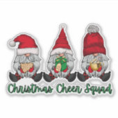 kerstcadeautje Cheer Squad gnomen koekje coca red Sticker (Voorkant)