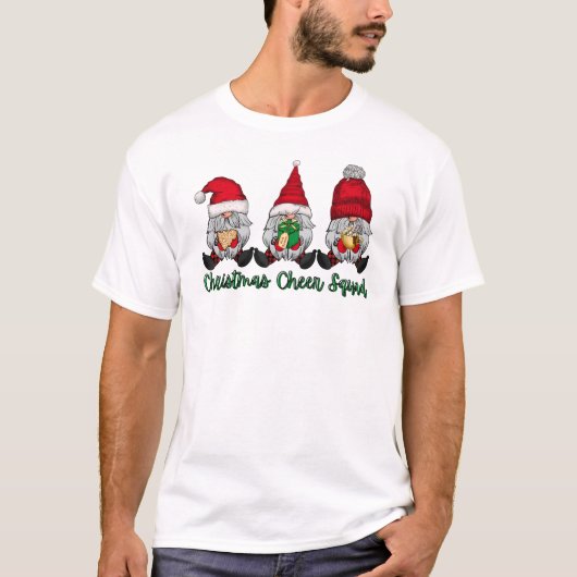 kerstcadeautje Cheer Squad gnomen koekje coca red T-shirt (Voorkant)