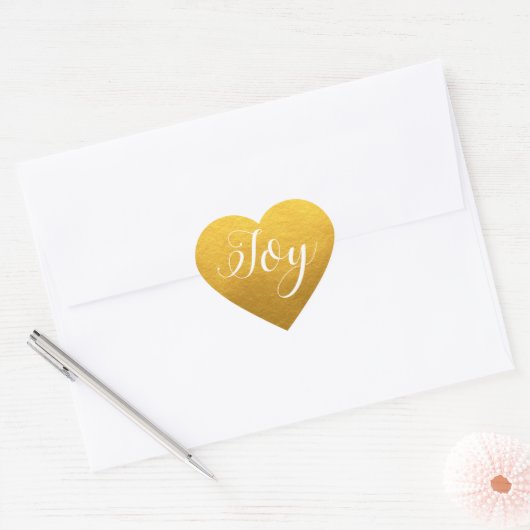 kerstcadeautje Classic Gold Hart Sticker (Envelop)