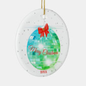 kerstcadeautje Disco Ball Merry Fun Greep Keramisch Ornament (Rechts)