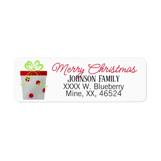 kerstcadeautje etiket (Voorkant)