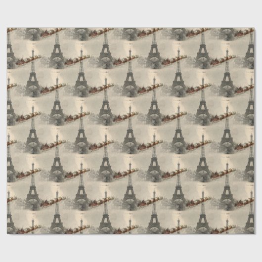 kerstcadeautje in Parijs Cadeaupapier (Vlak)