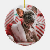 kerstcadeautje kerstcadeautje cadeaufoto keramisch ornament (Achterkant)