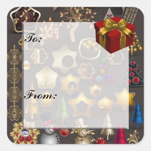 kerstcadeautje Label sticker (Voorkant)